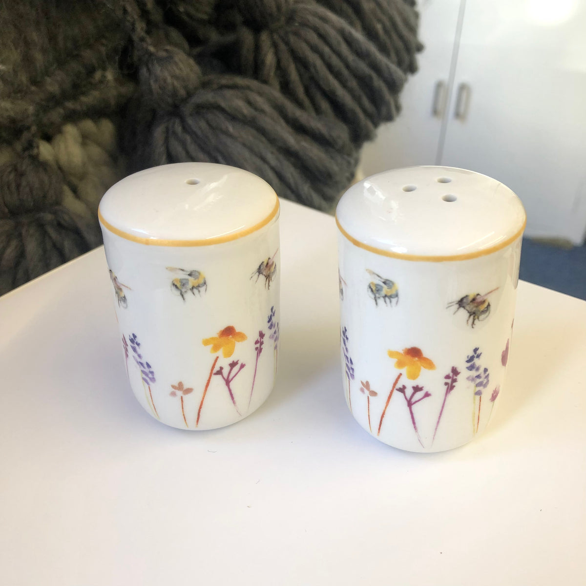Busy Bee Salt and Pepper Pots MYSA Guernsey